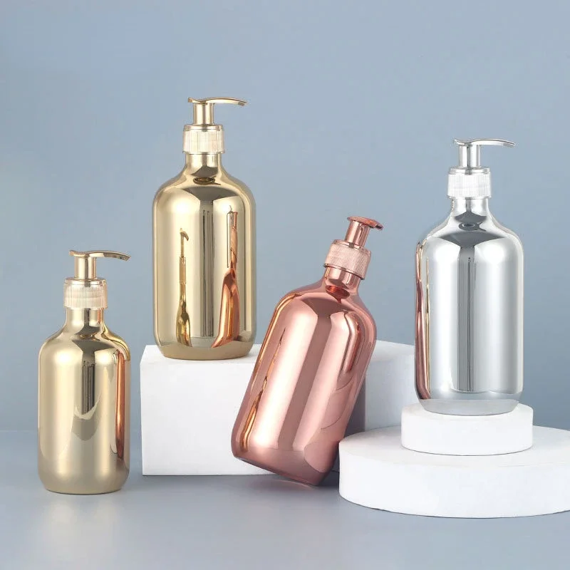 Luxury Skincare Packaging - 500ml galwanizacja róża w kolorze różowego