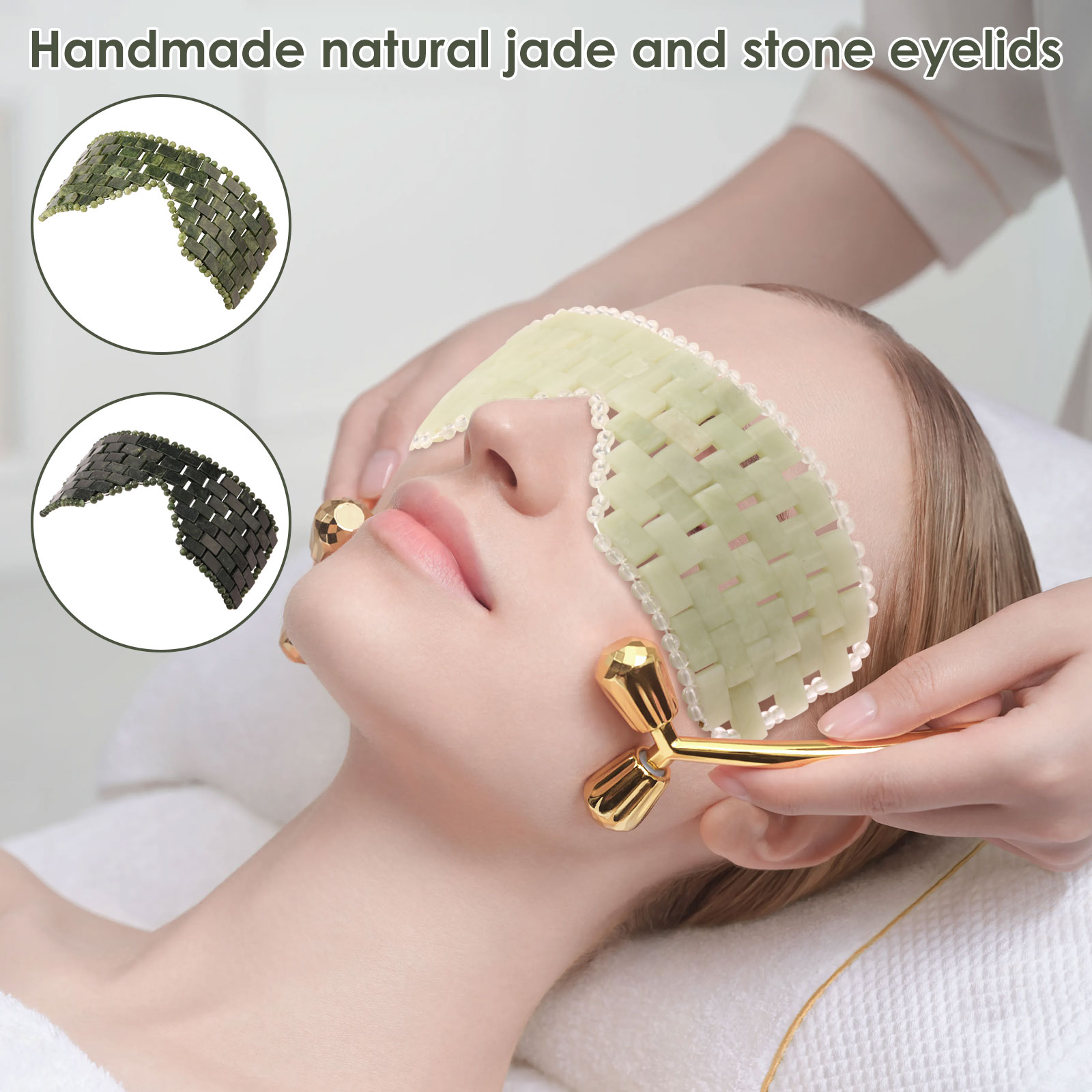 Luxury Skincare Tools - Maseczka do oczu z jadeitu, przenośna