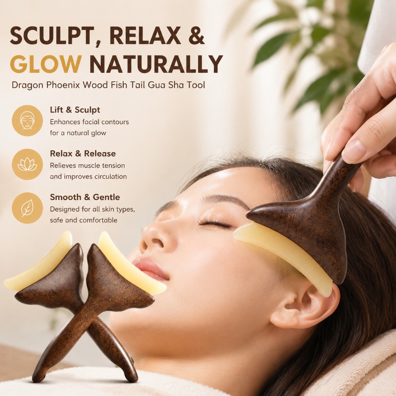 Luxury Skincare Tools - Wielofunkcyjna płytka Gua Sha do twarzy,